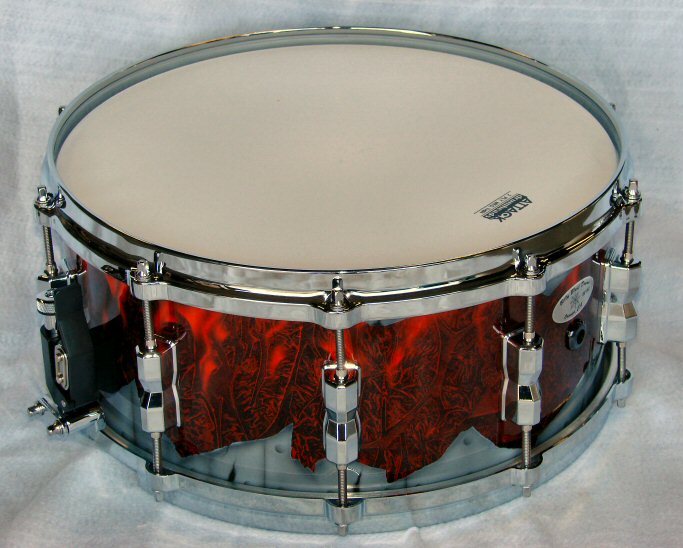 Custom-Red-Airbrushed-Snare-Drum 